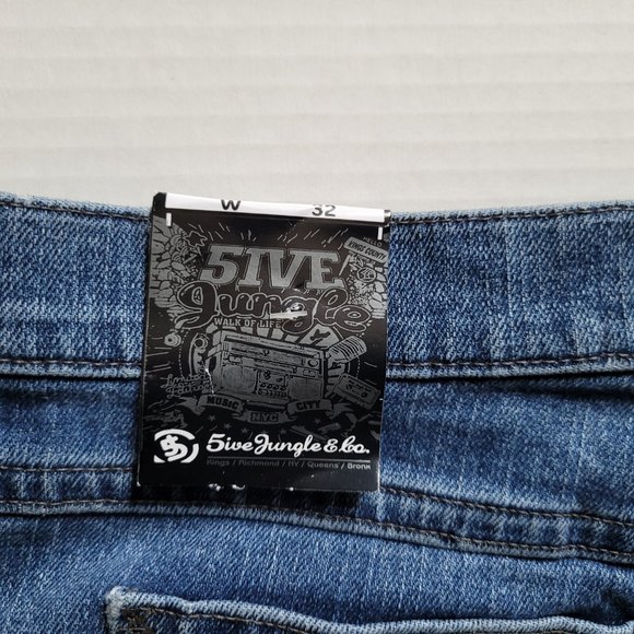 Jean shorts 5ive Jungle & Co men's vintage blue denim bermuda new old stock NWT - Picture 9 of 14